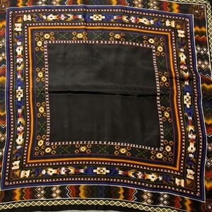 Golden Camel Silk Scarf Western‎ Print 32" Square